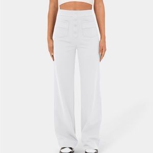 NWT Halara High Waisted Button mult pockets straight leg casual pant sz Small